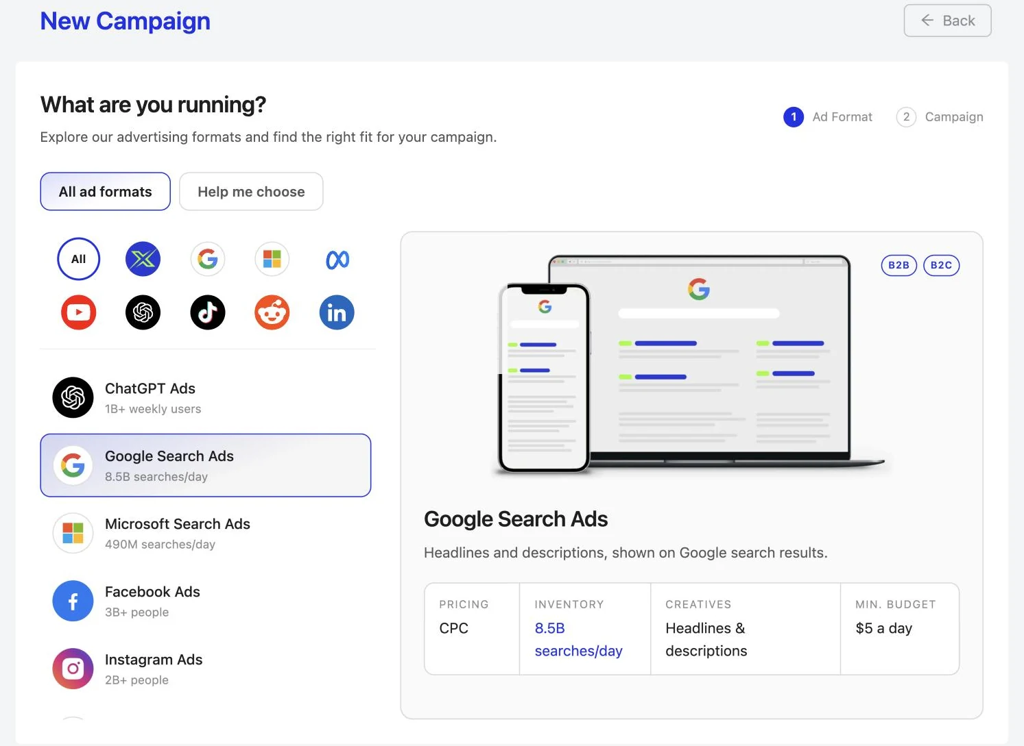 Google Ads Connector: Google Search, Display, PMax and YouTube in one form