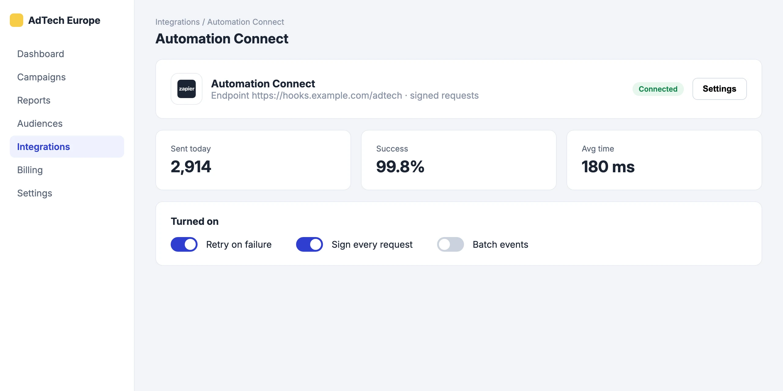 Automation Connect: Connect Automation Connect to your account