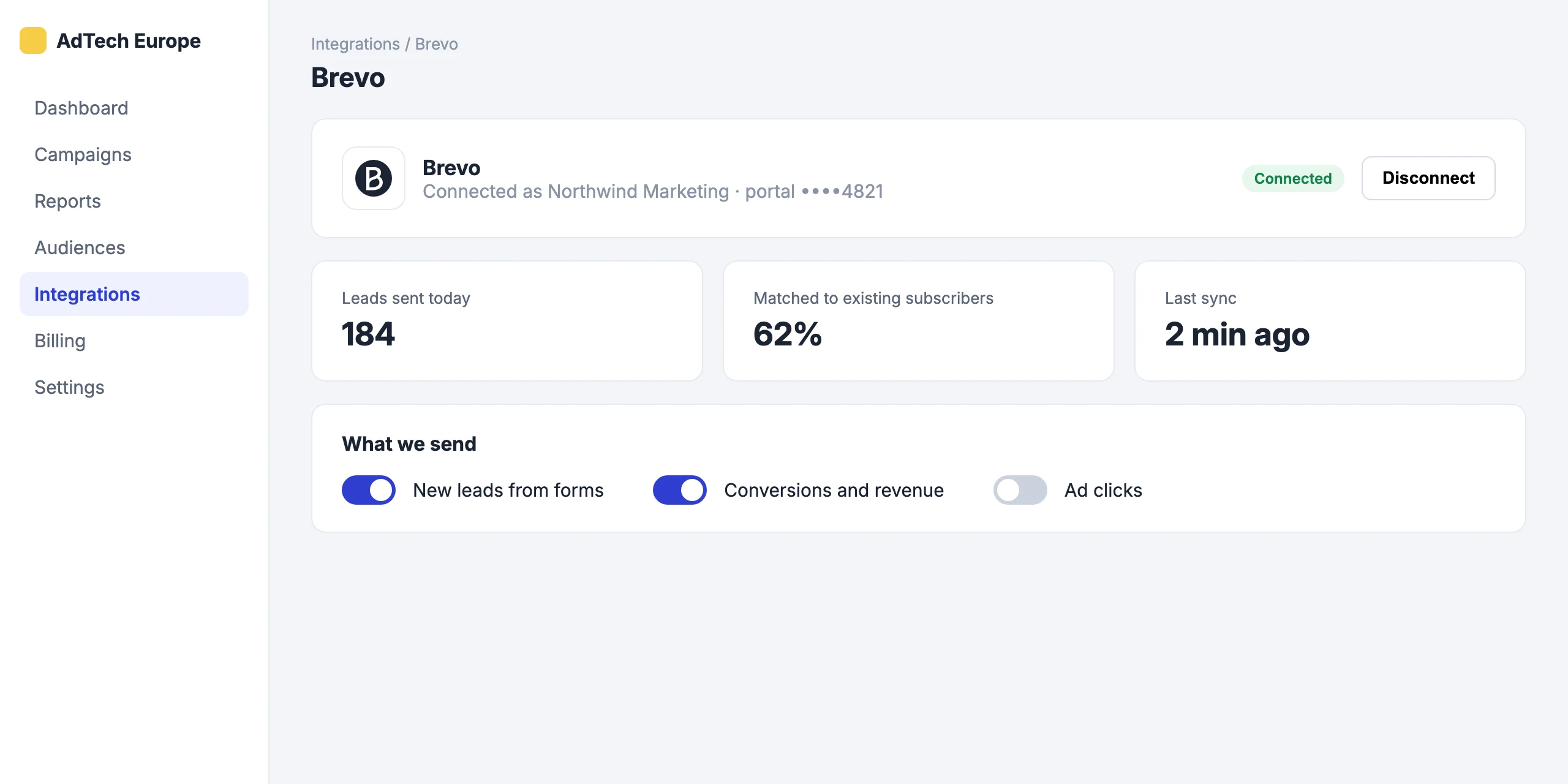 Brevo: Connect Brevo in one click