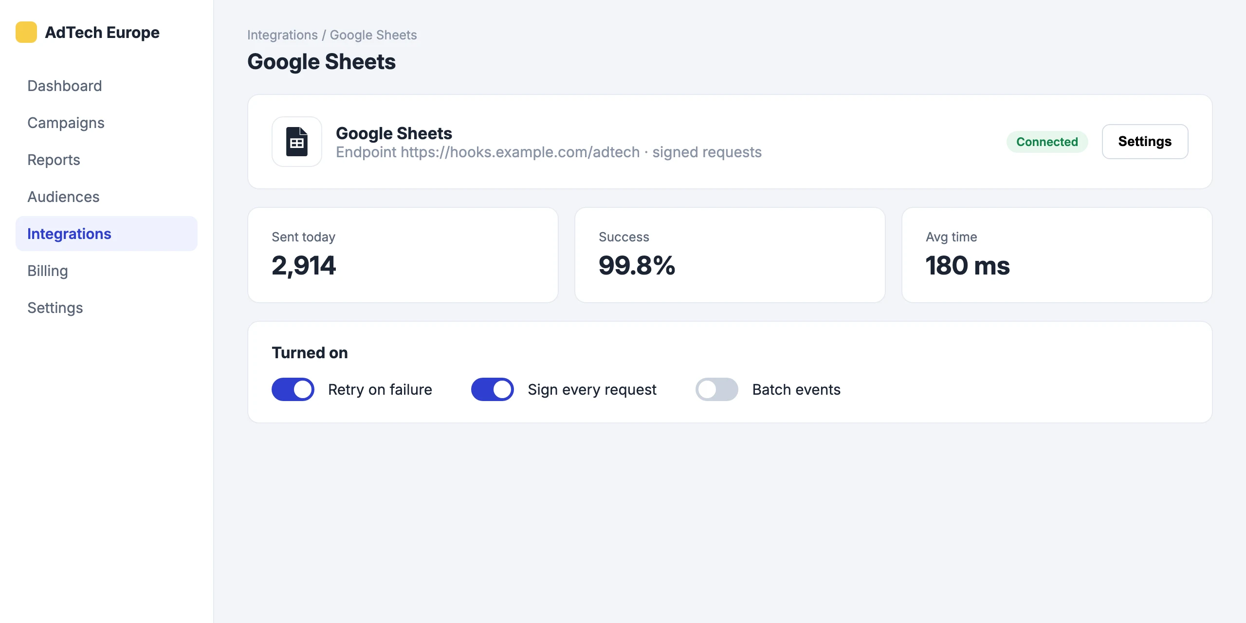 Google Sheets: Connect Google Sheets to your account