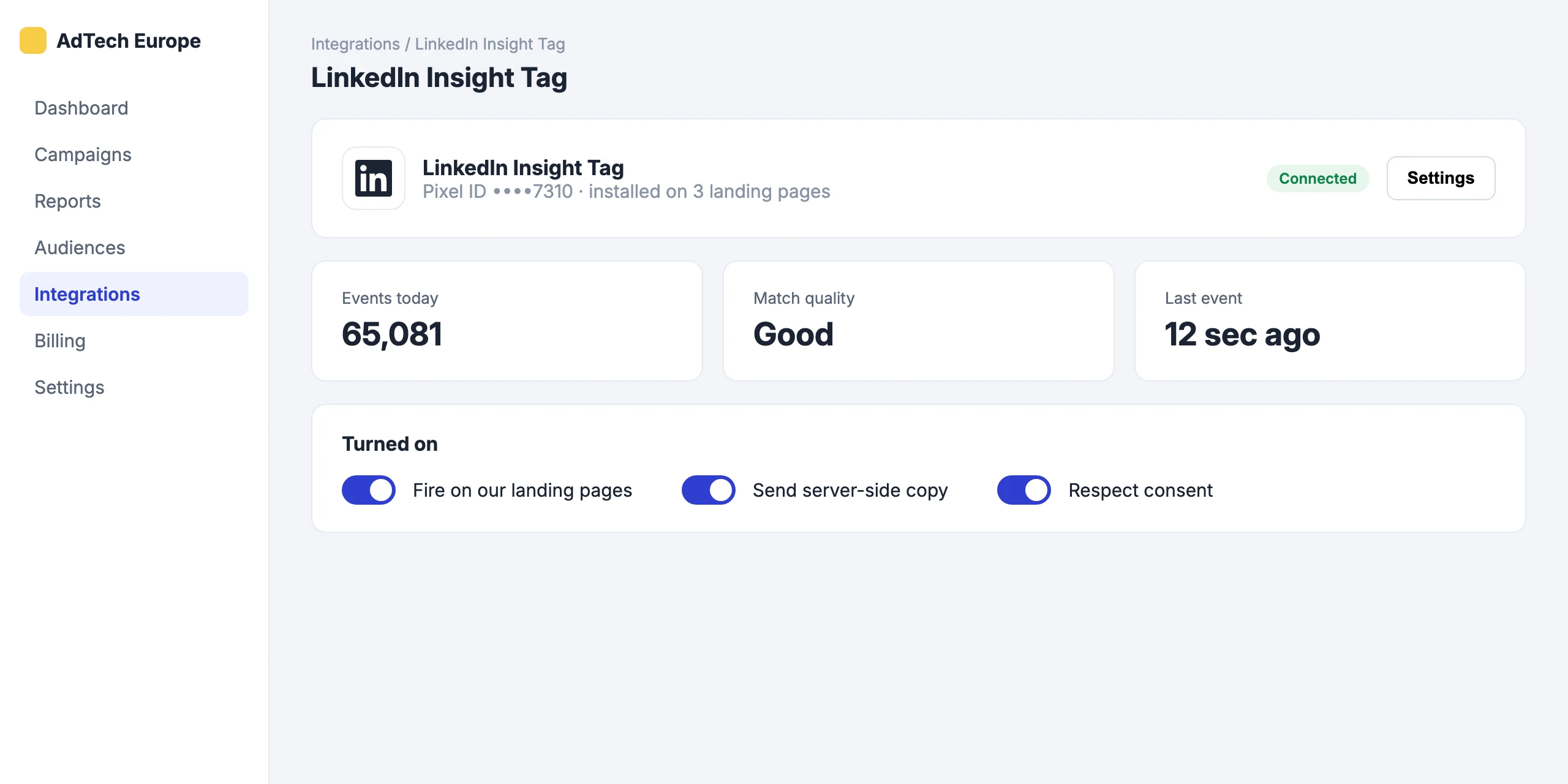 LinkedIn Insight Tag: LinkedIn Insight Tag installed without code