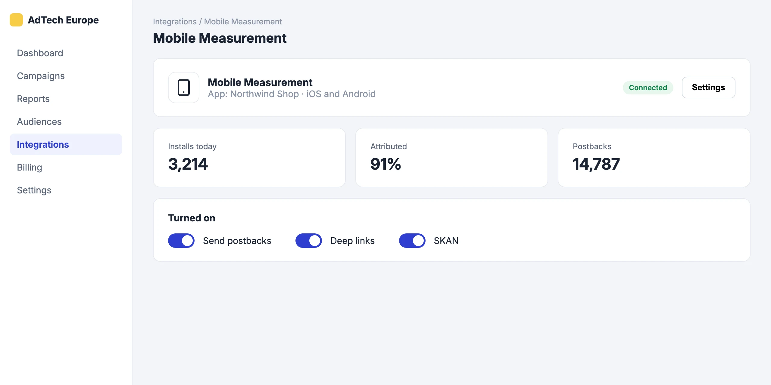 Mobile Measurement: Link Mobile Measurement to your app campaigns