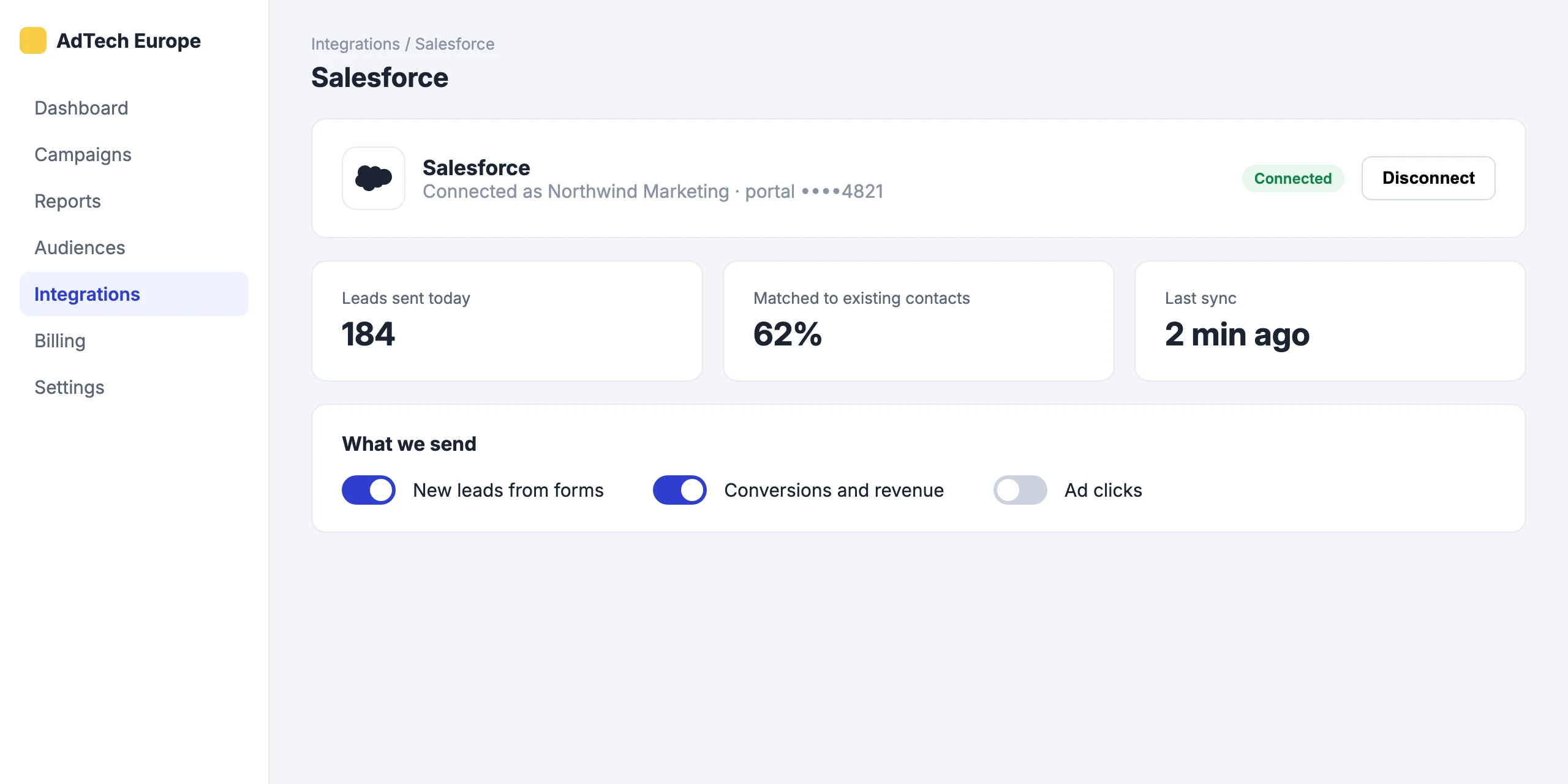 Salesforce: Connect Salesforce in one click