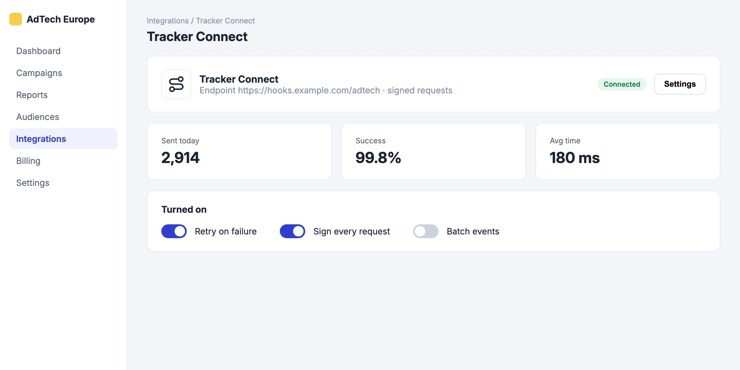 Tracker Connect: Connect Tracker Connect to your account