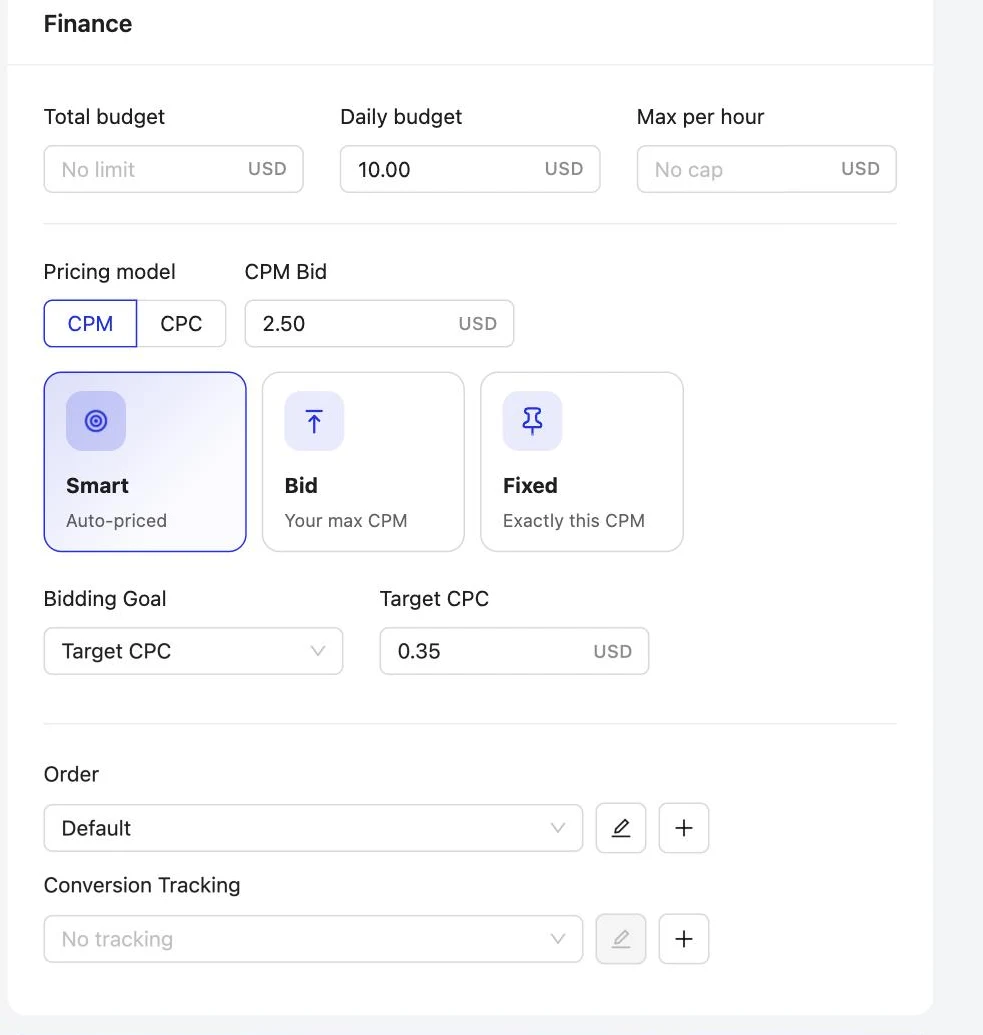 Programmatic Ad Server: Budgets, CPM or CPC, smart bidding
