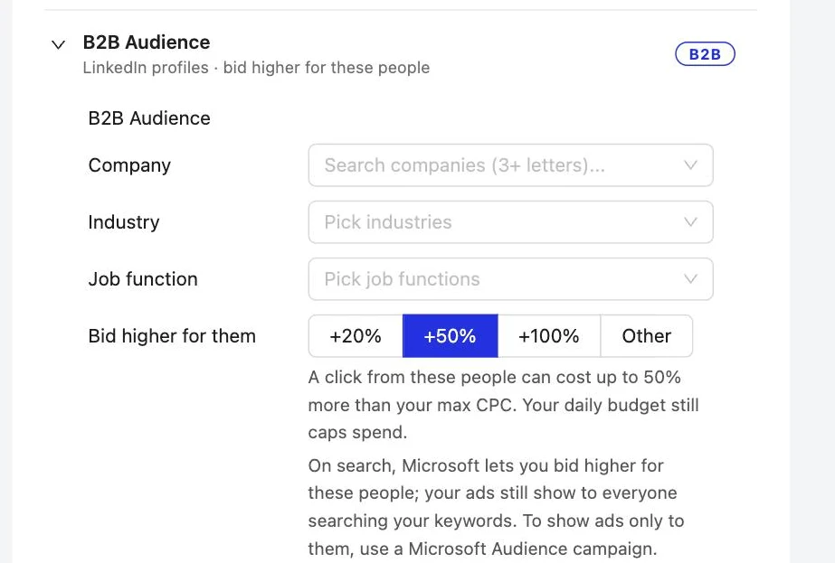 LinkedIn Connector: Target by company, industry and job function