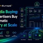 Feature image for DSP media buying showing an AdTech Europe dashboard, programmatic channels, targeting, bidding, and inventory scale.