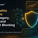 Brand safety blocklist feature image showing a DSP dashboard with a shield filtering unsafe ad placements.